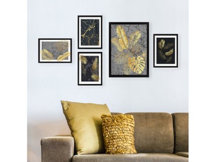 Sada nástěnných dekorativních obrazů KAPRADINY 34 cm