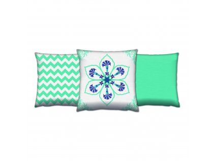 Sada dekorativních polštářků MINT VZORY 43 cm polyester-bavlna