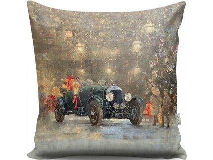 Dekorační polštářek AUTO S DÁRKY 43 cm polyester-bavlna