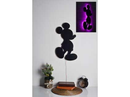 Nástěnná dekorace s led osvětlením MICKEY MOUSE fialová 30 cm