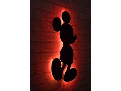 Nástěnná dekorace MICKEY MOUSE s led osvětlením 30 cm červená