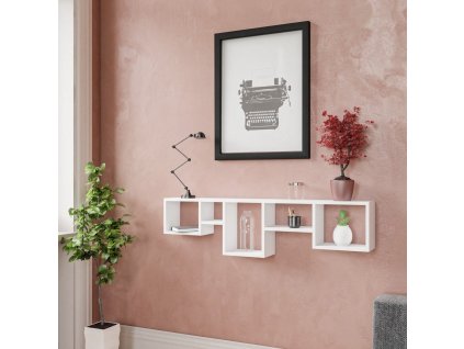 Nástěnná police AMANOS bílá