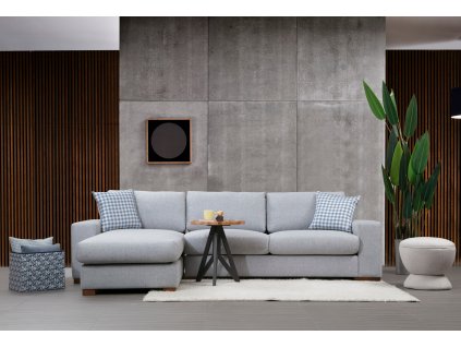 Rohová sedací souprava LOOP 13 světle šedá