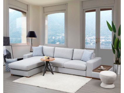 Rohová sedací souprava LOOP 14 světle šedá