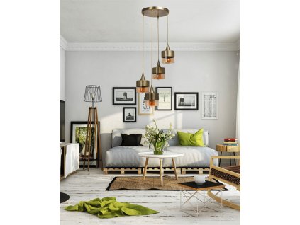 Lustr SAHRA 4 zlatá