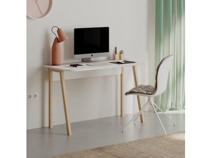 Psací stůl LUTON mocca bílý