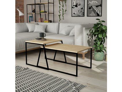 Sada konferenčních stolků PAL ORTA dub černá