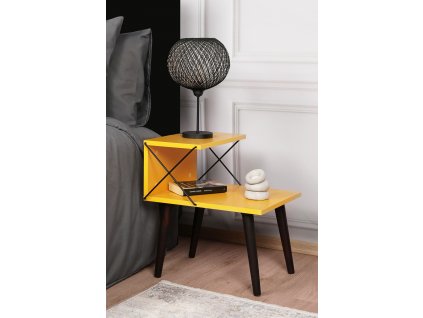 Noční stolek CROSS žlutý