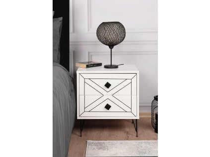 Noční stolek LUNA bílý