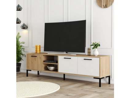 Televizní stolek AURORA dub bílý