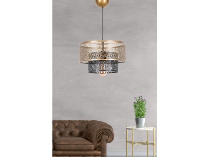 Lustr SH217 černý mosazný