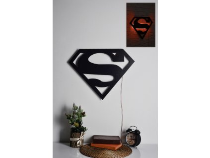 Nástěnná dekorace SUPERMAN s LED osvětlením červená