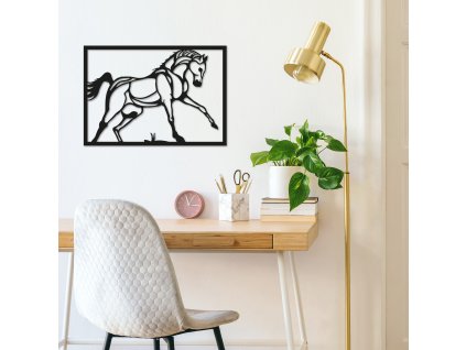 Kovová nástěnná dekorace HORSE černá