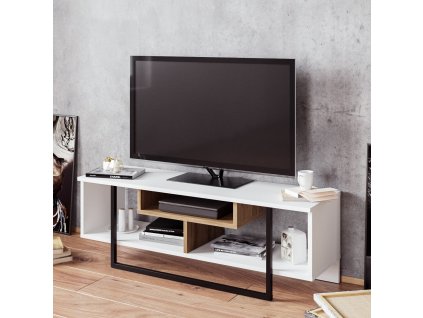 Televizní stolek ASAL bílý černý dub