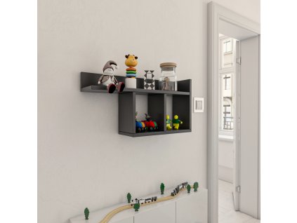 Nástěnná police ROOM antracit