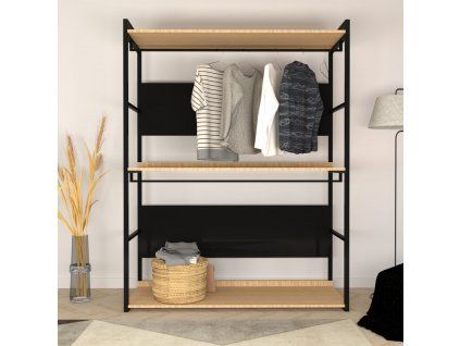 Stojan na oděvy PERPA dub černá