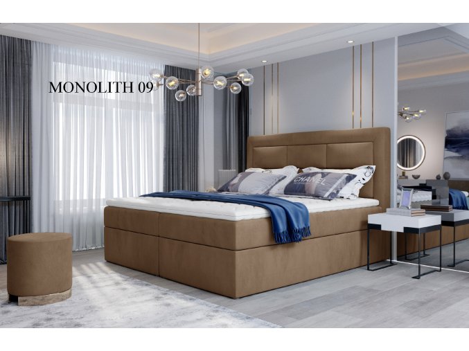 Čalouněná postel VIVRE, 140, 160, 180 x 200 cm, provedení Monolith 09