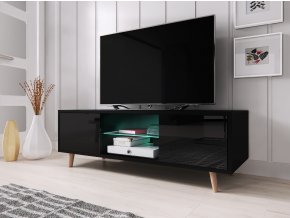 Televizní stolek Sweden černý s LED osvětlením