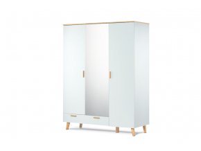 Šatní skříň se zrcadlem bílá 150 x 195 x 58 2