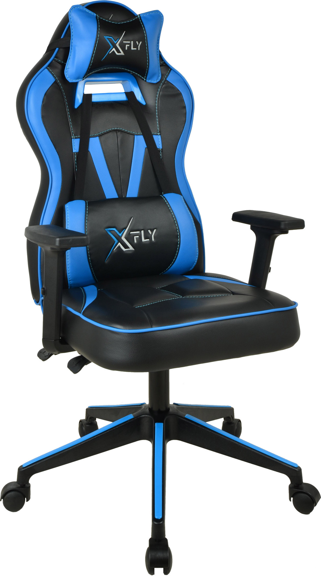 Levně Kancelářské herní křeslo XFLY modré černé