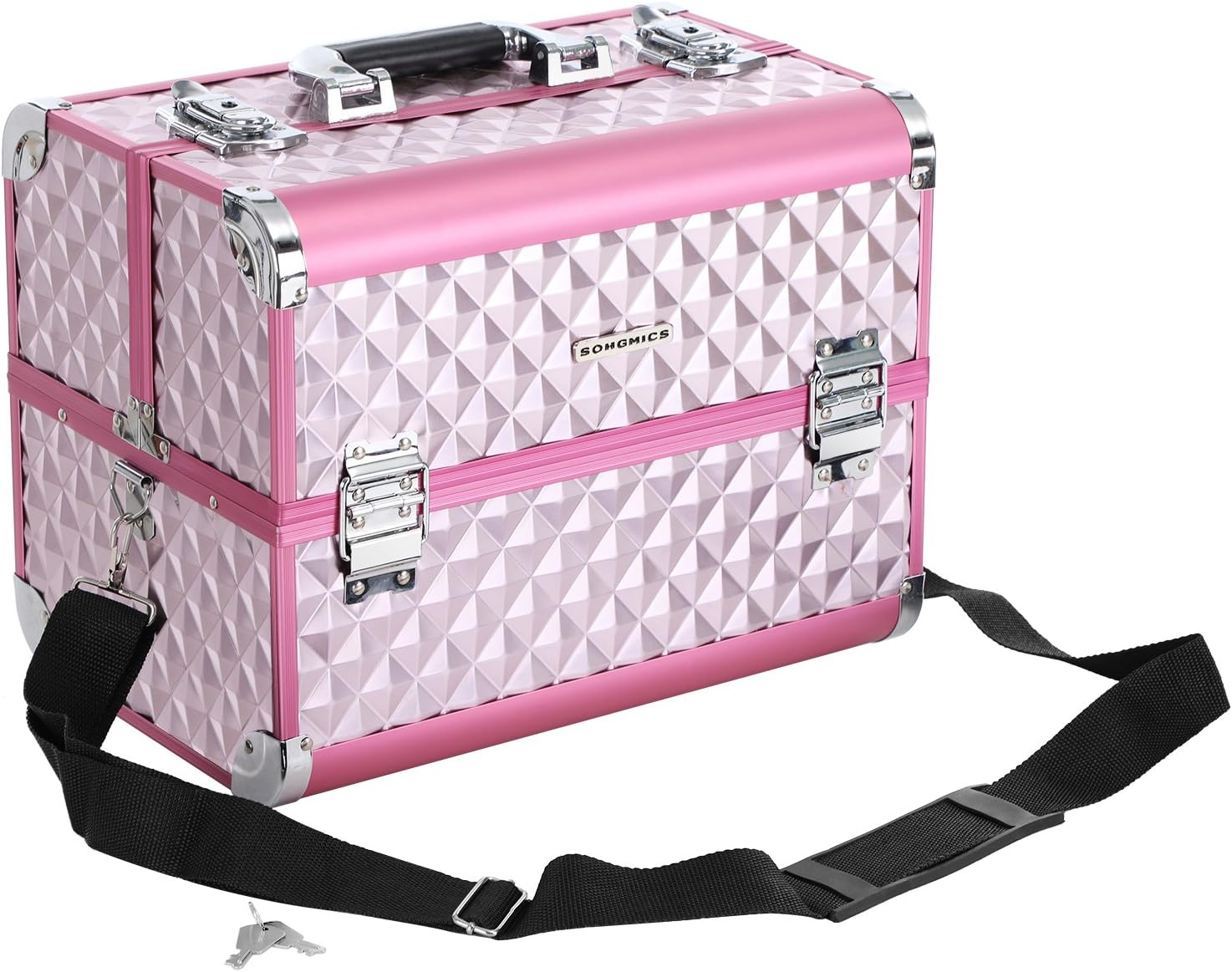 Levně Kosmetický kufřík růžový 36 x 28 x 23 cm
