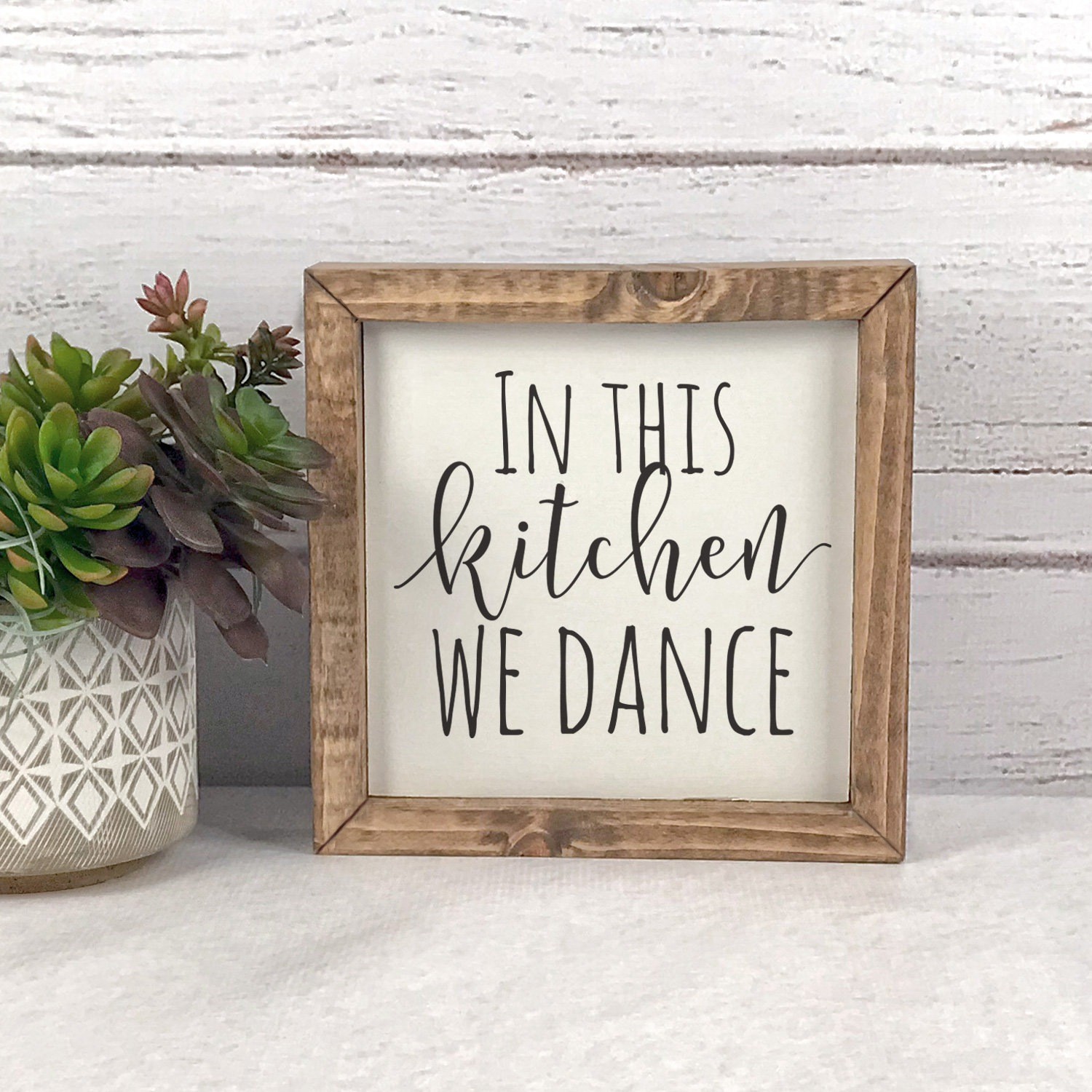 Obraz na MDF s rámem IN THIS KITCHEN WE DANCE 15 x 15 cm