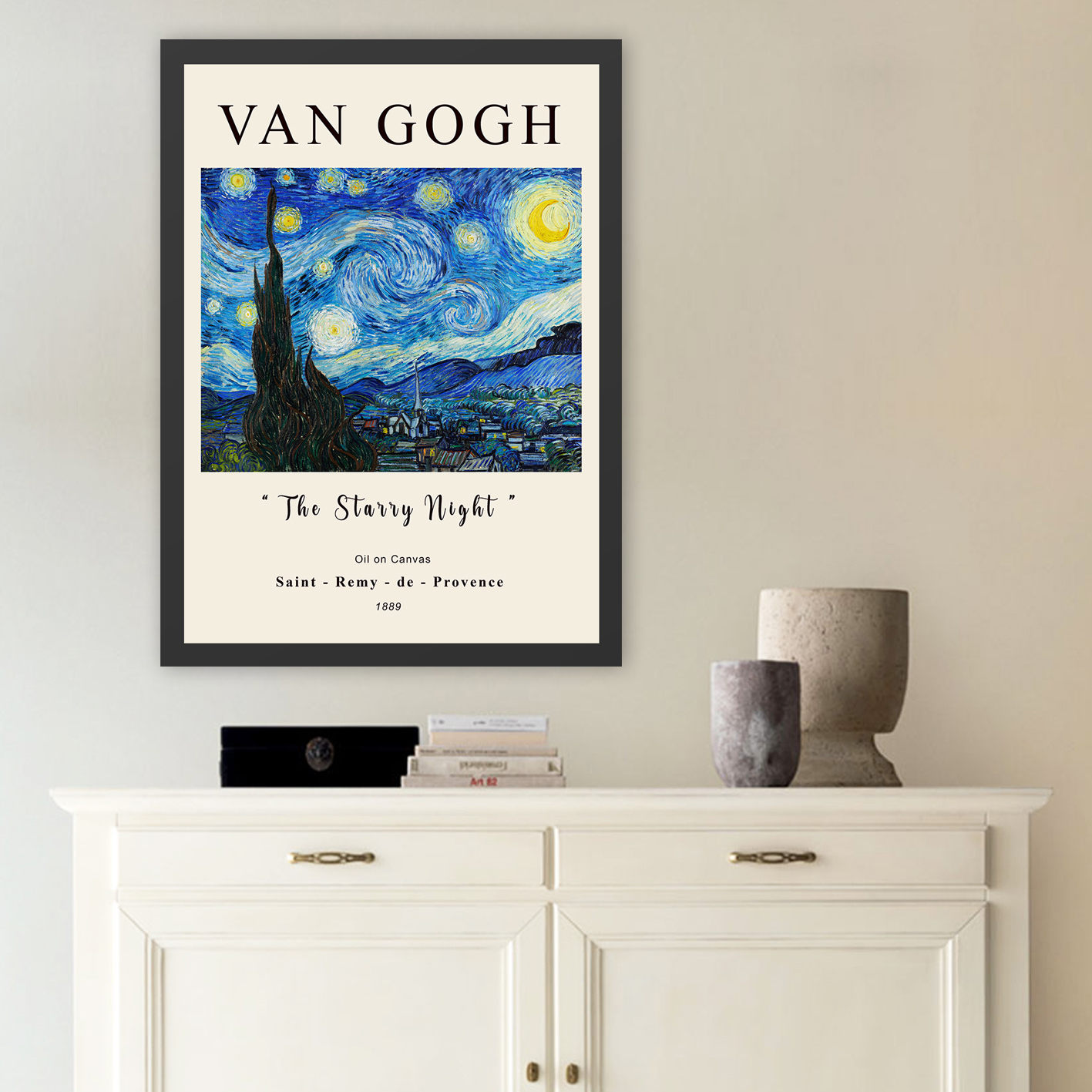 Levně Dekorativní obraz Gogh HVĚZDNÁ NOC Polystyren 35x45cm