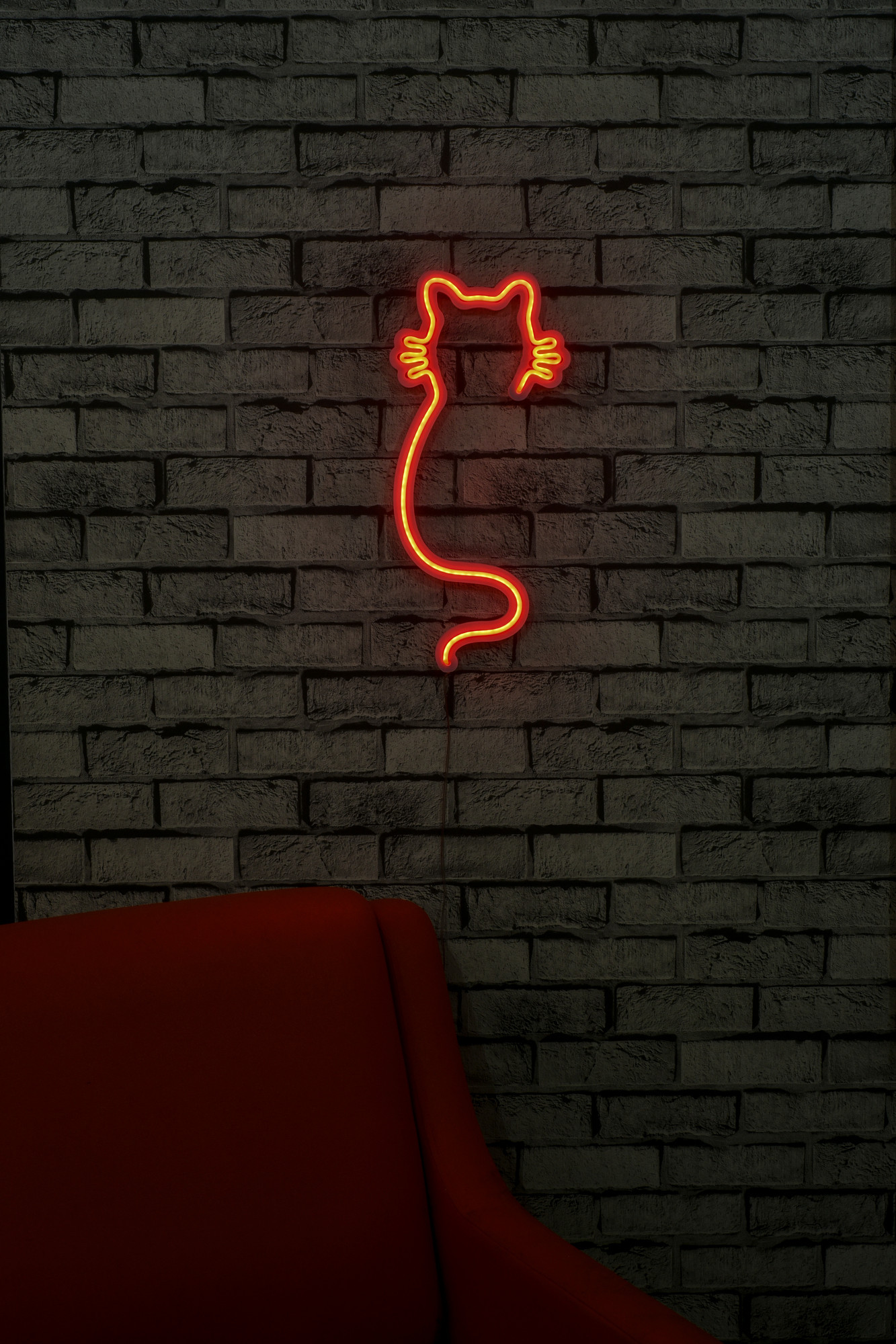 Levně Dekorativní LED osvětlení KOČKA červená