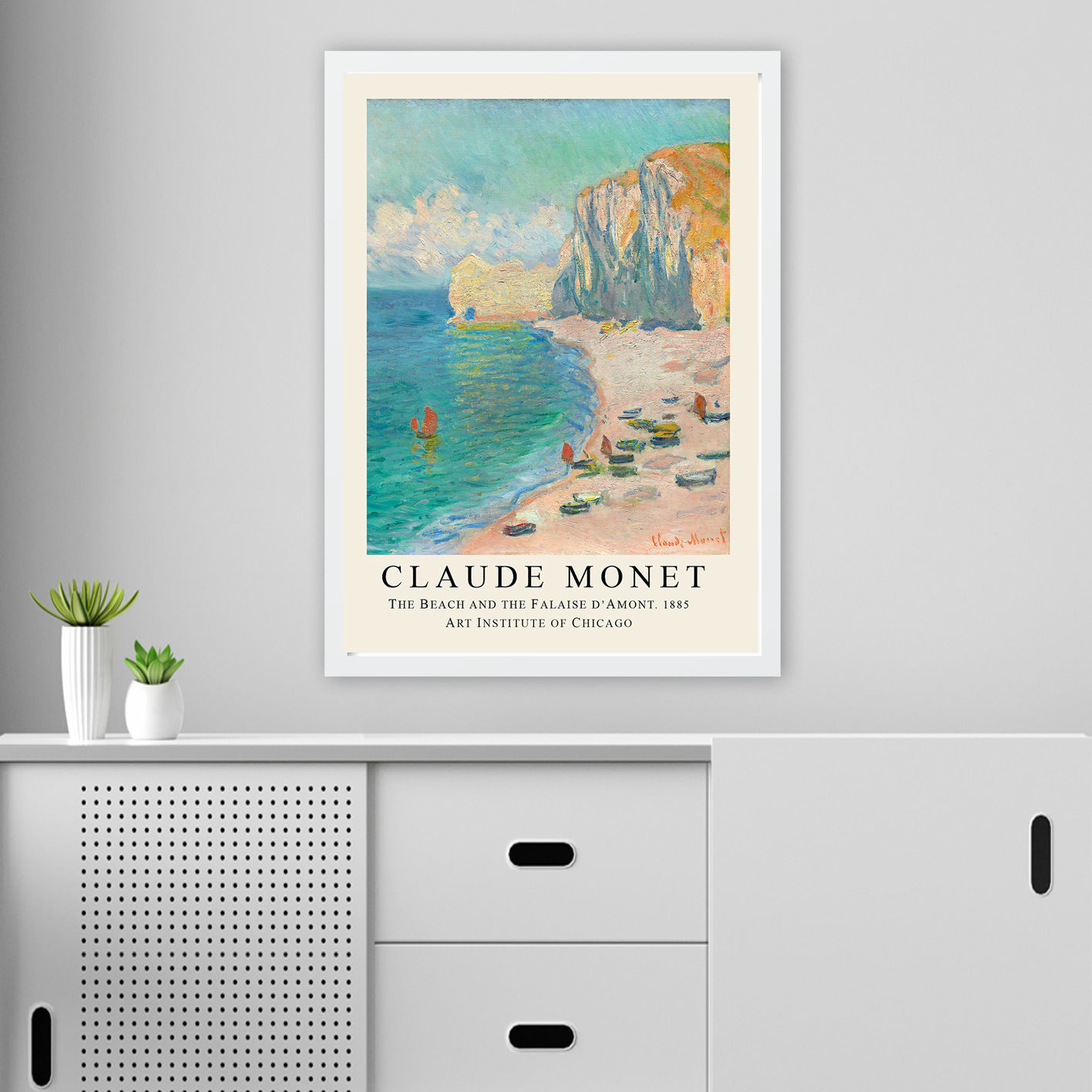 Levně Dekorativní obraz Monet PLÁŽ Polystyren 55x75cm