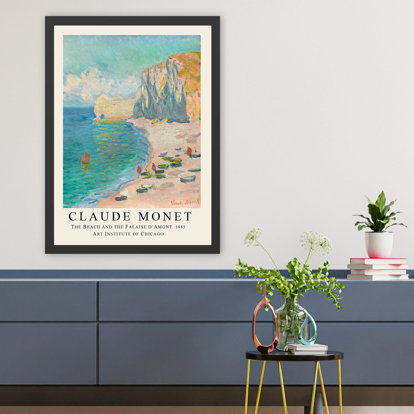 Levně Dekorativní obraz C.Monet PLÁŽ Polystyren 35x45cm