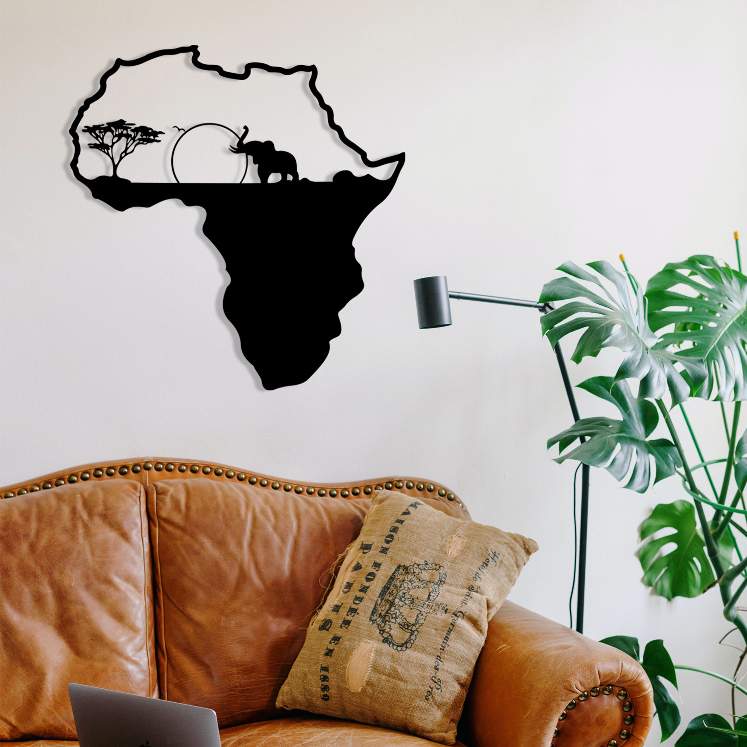 Nástěnná dekorace kov AFRIKA 55 x 57 cm
