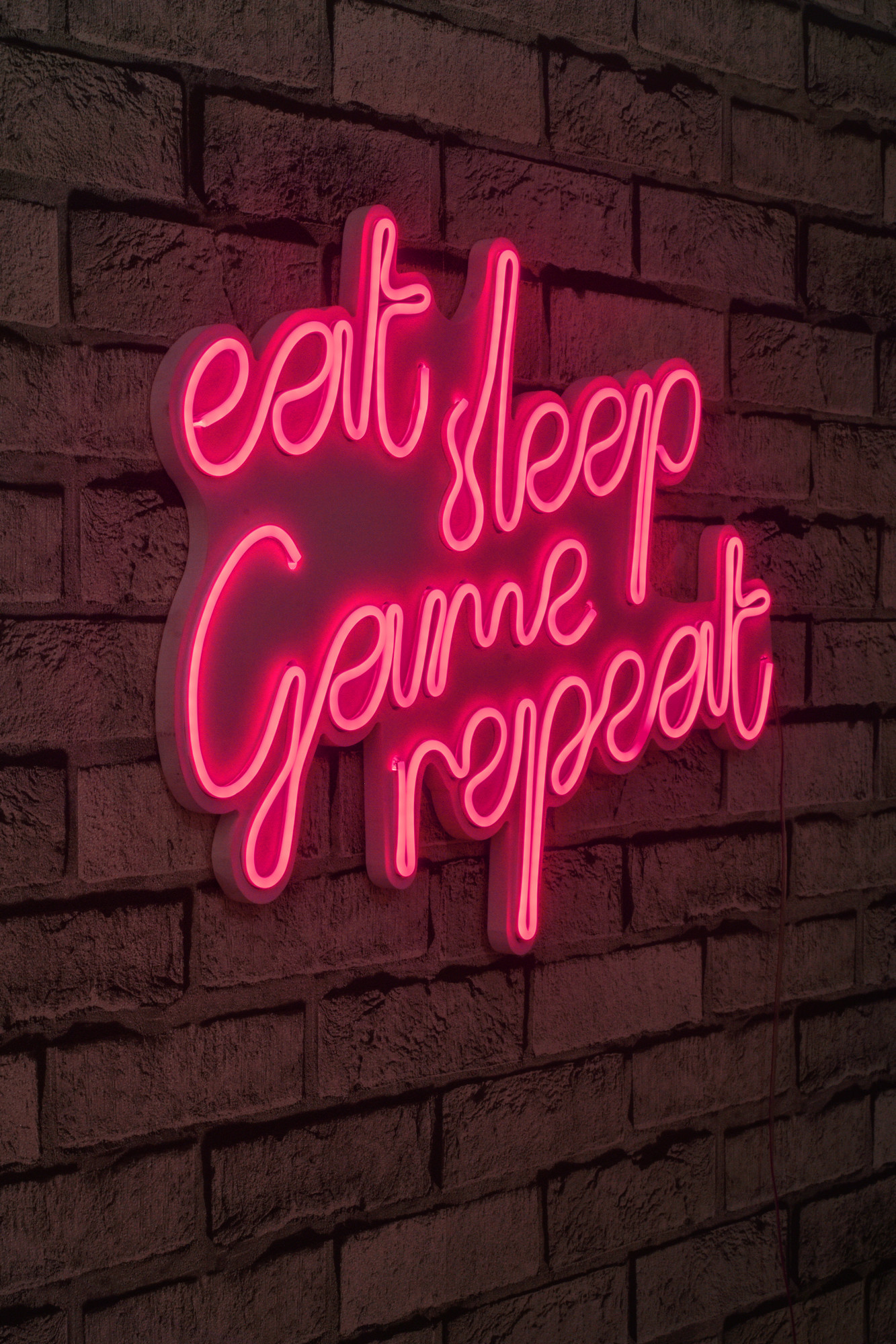 Levně Dekorativní LED osvětlení EAT SLEEP GAME REPEAT růžová