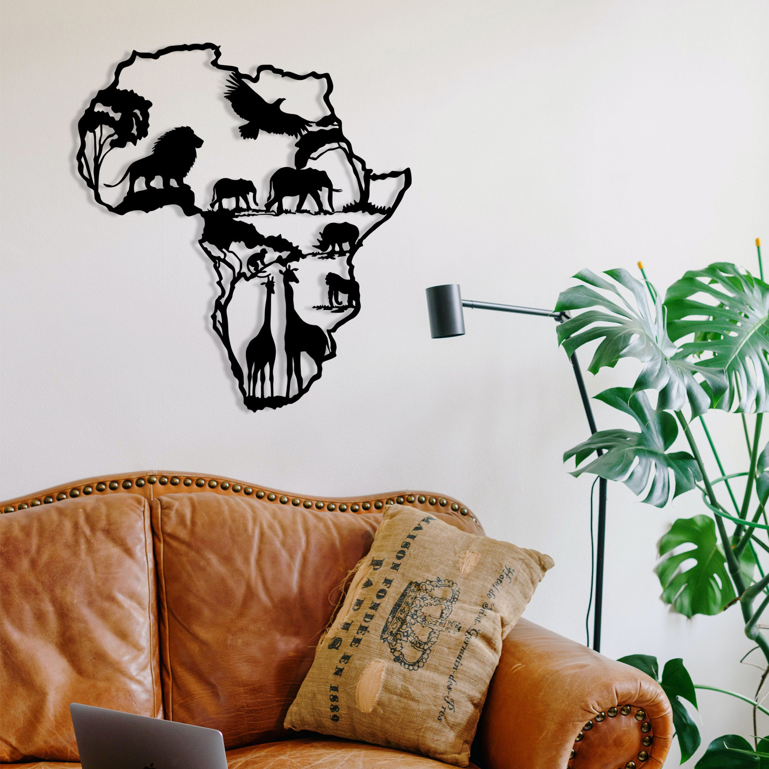 Levně Nástěnná dekorace kov AFRIKA 52 x 57 cm