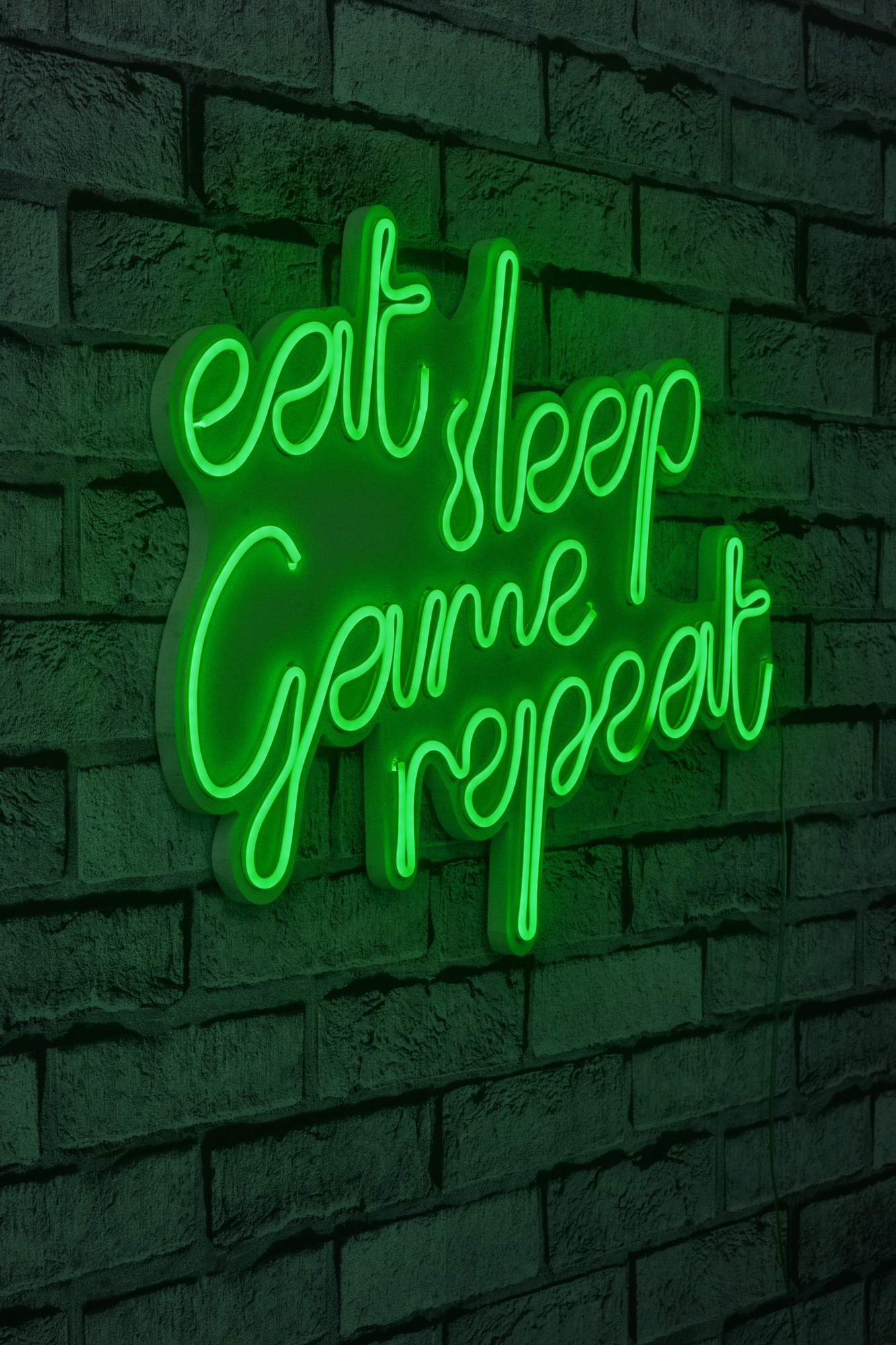 Levně Dekorativní LED osvětlení EAT SLEEP GAME REPEAT zelená