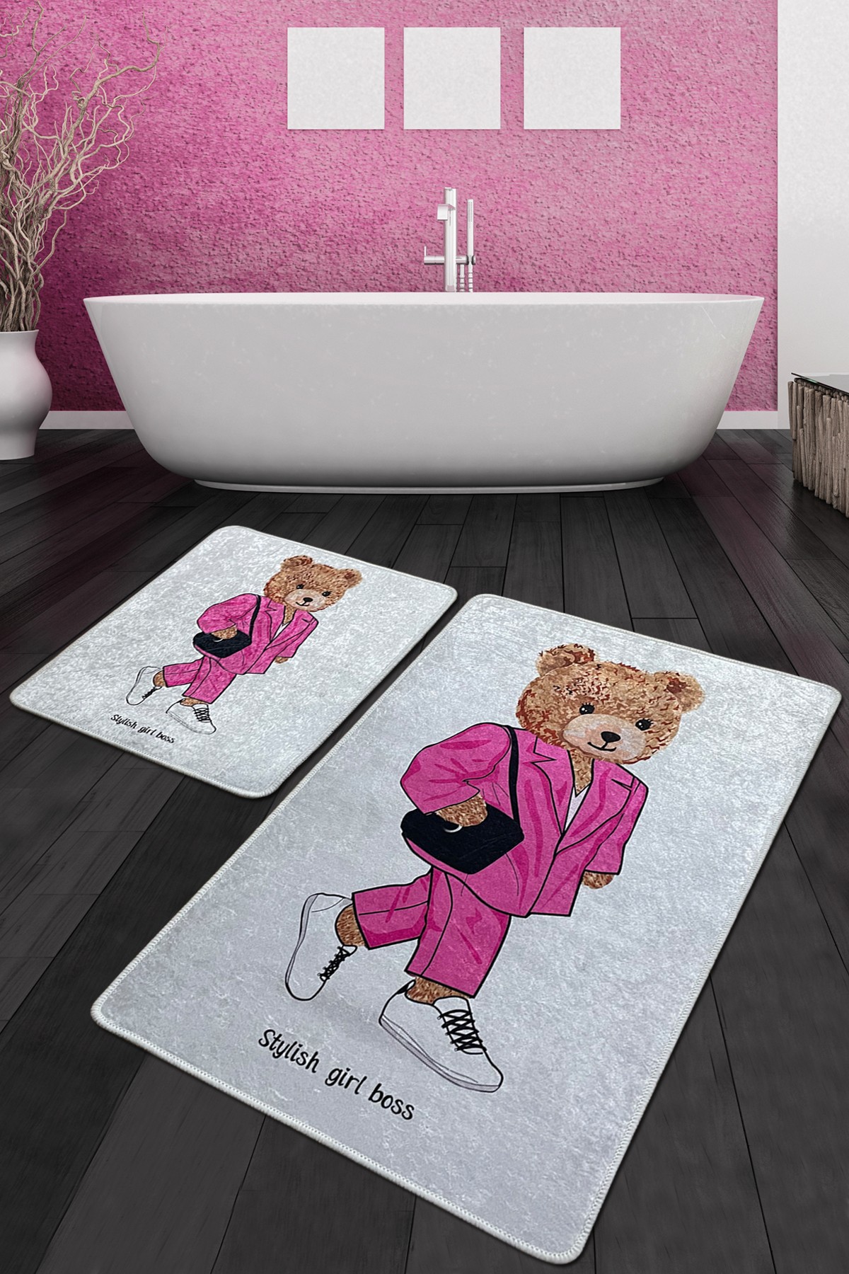 Koupelnová předložka BOSS GIRL medvídek 2 ks
