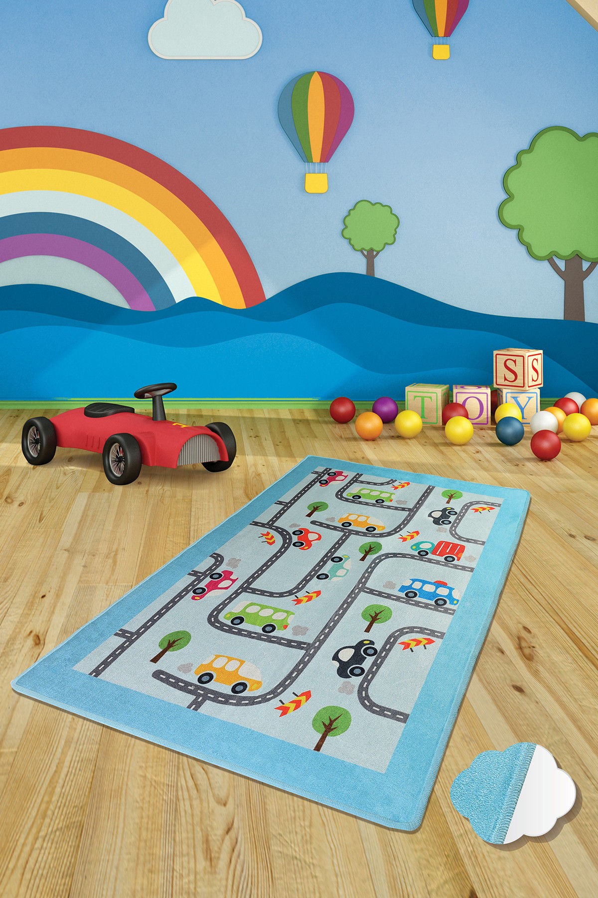 Dětský koberec(100 x 160 cm) BABY CARS autíčka