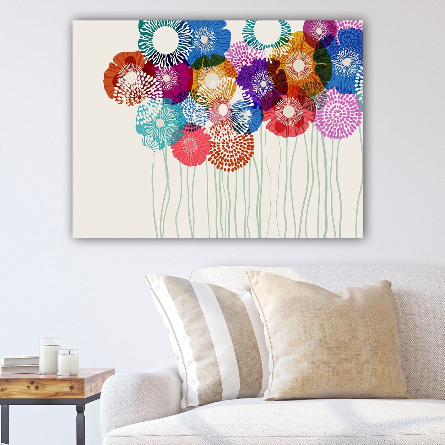 Obraz na plátně Abstraktní barevné květiny