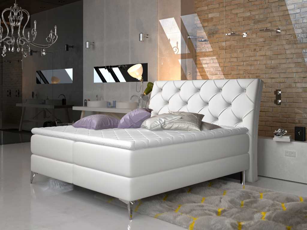 Čalouněná postel ADEL Boxsprings 140 x 200 cm Soft 017