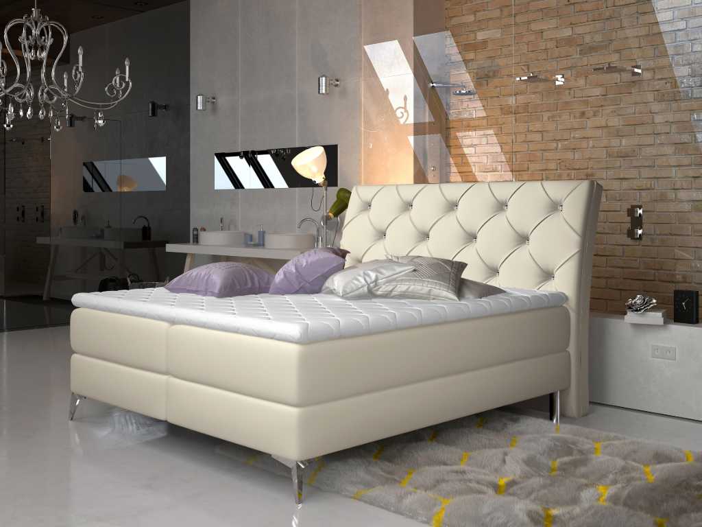 Čalouněná postel ADEL Boxsprings 140 x 200 cm Soft 033