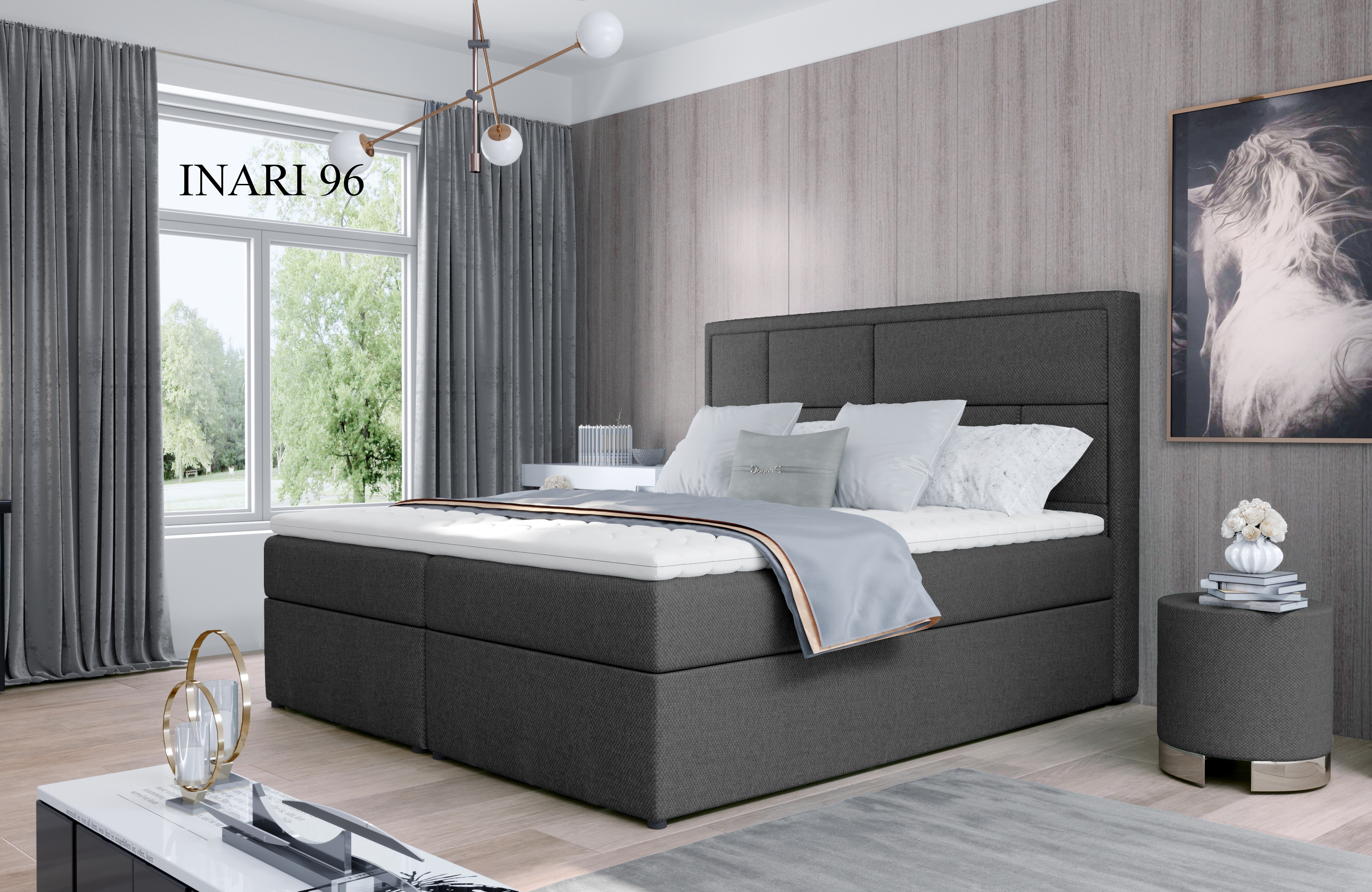 Čalouněná postel MERON Boxsprings 180 x 200 cm Provedení: Inarri 96