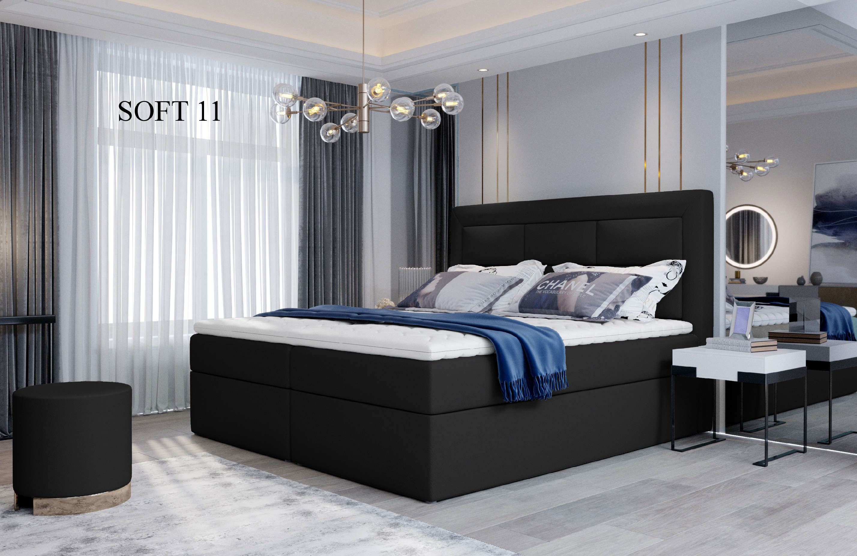 Čalouněná postel VIVRE Boxsprings 140 x 200 cm Provedení: Soft 11