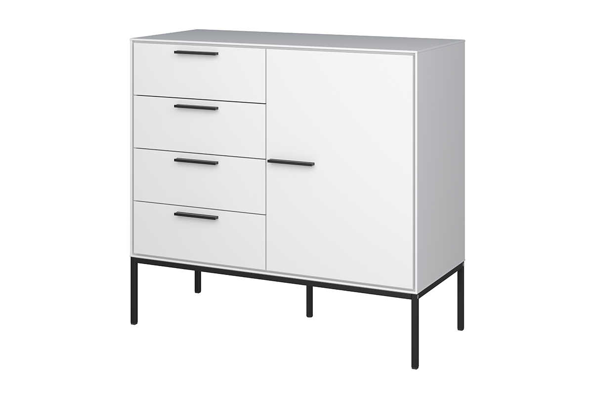 Komoda SLIMLINE 4 zásuvky bílá 93 x 87 x 40 cm