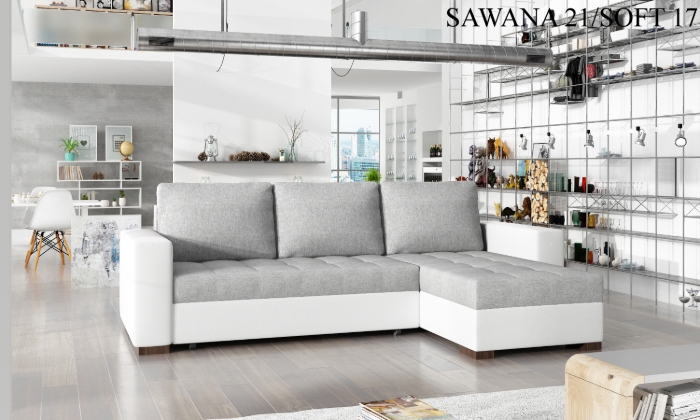 Rohová sedací souprava NEWARK Provedení: Sawana 21 + Soft 17