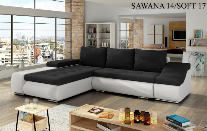 Rohová sedací souprava ONTARIO, levé provedení Provedení: Sawana 14 + Soft 17