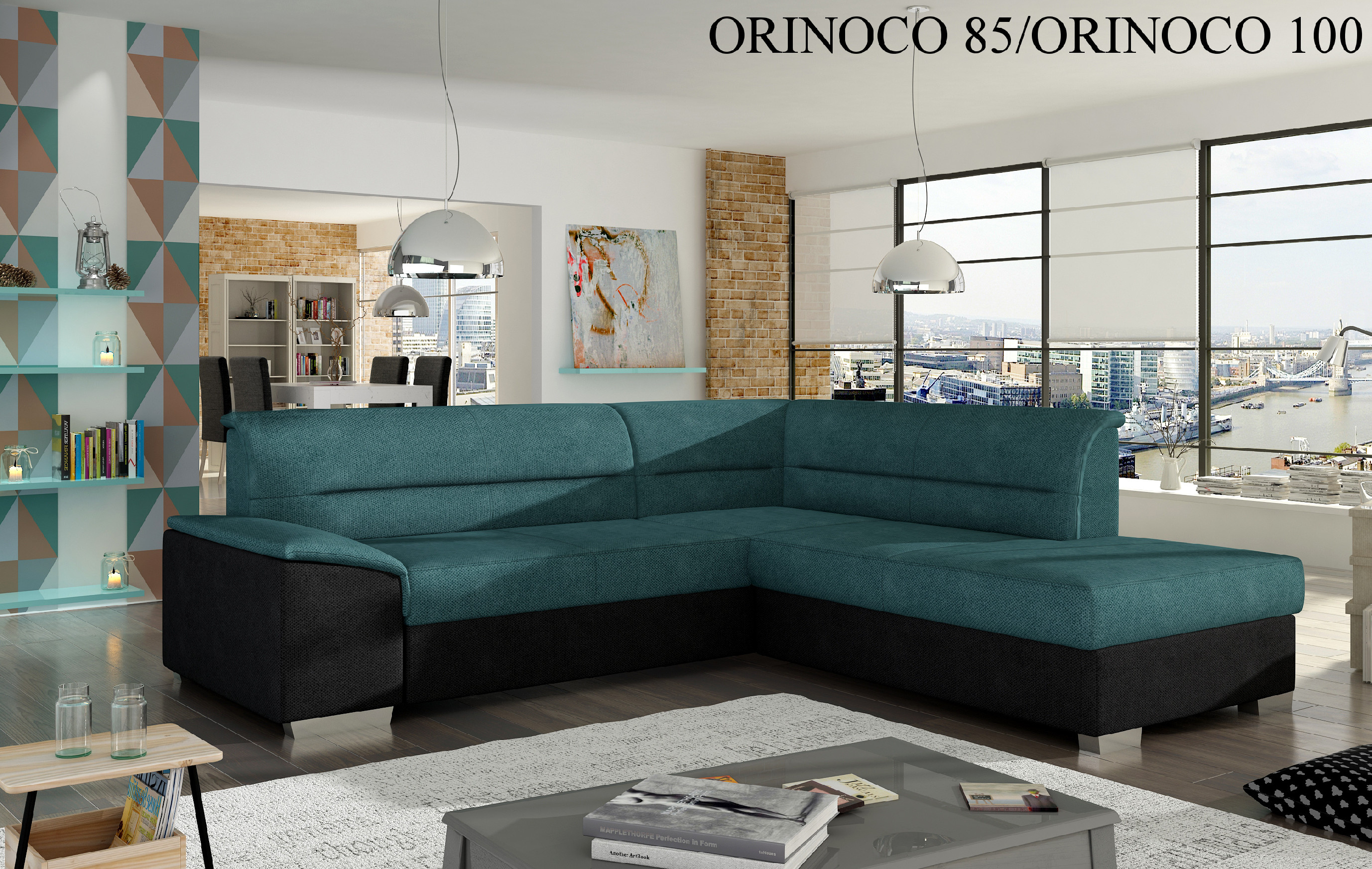 Rohová sedací souprava VERSO, pravé provedení Orinoco 85/Orinoco 100