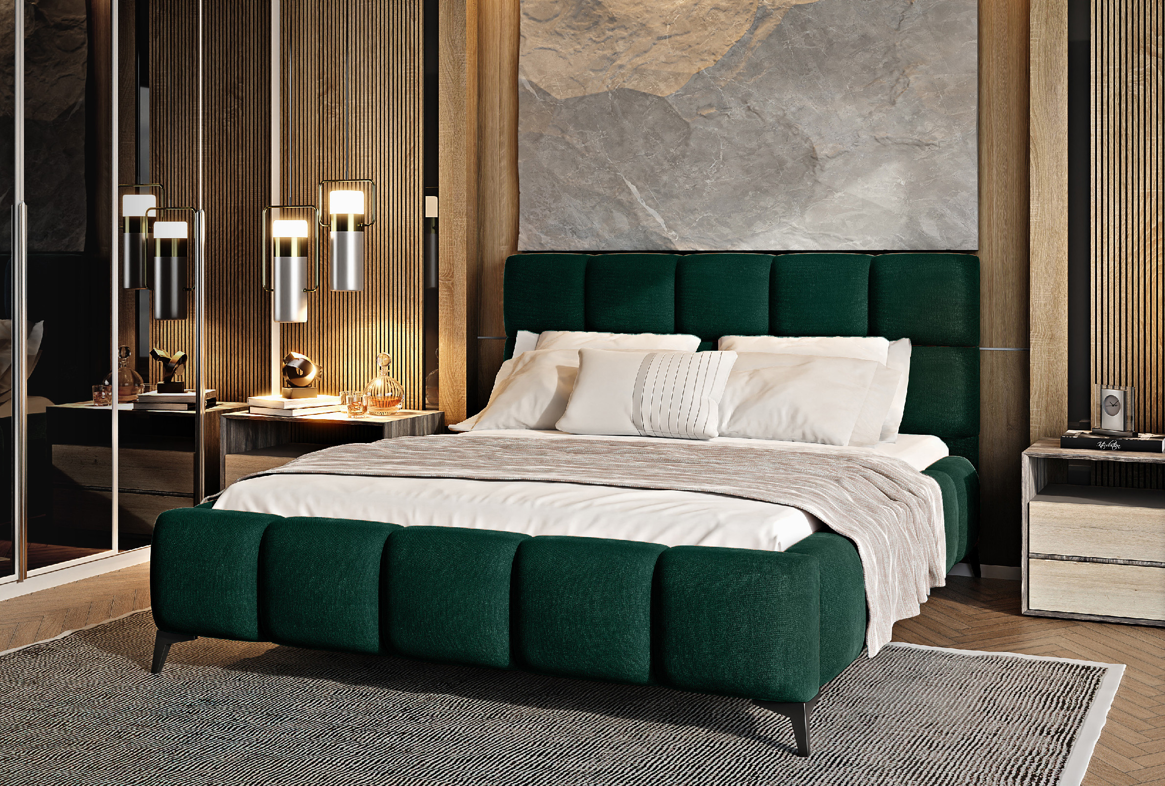 Čalouněná postel MIST 140 x 200 cm Provedení: Lukso 35