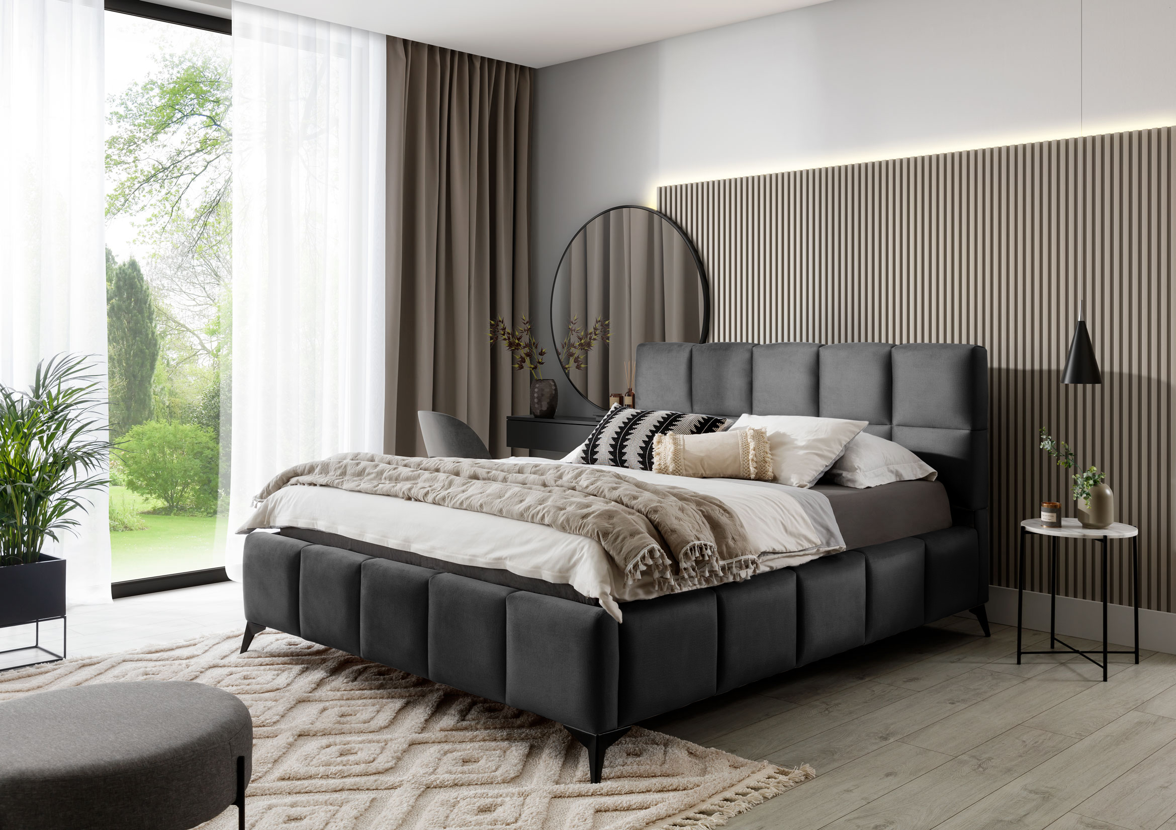 Čalouněná postel MIST 140 x 200 cm Provedení: Nube 06