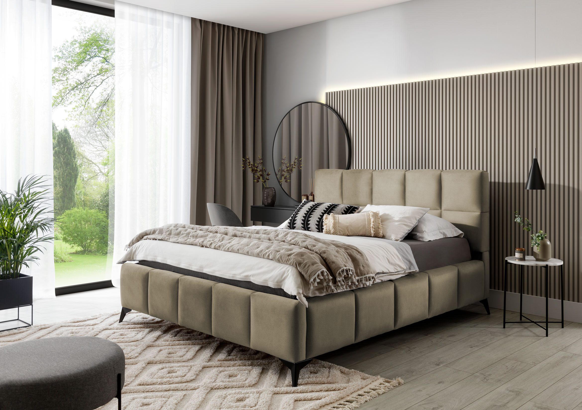 Čalouněná postel MIST 140 x 200 cm Provedení: Nube 20