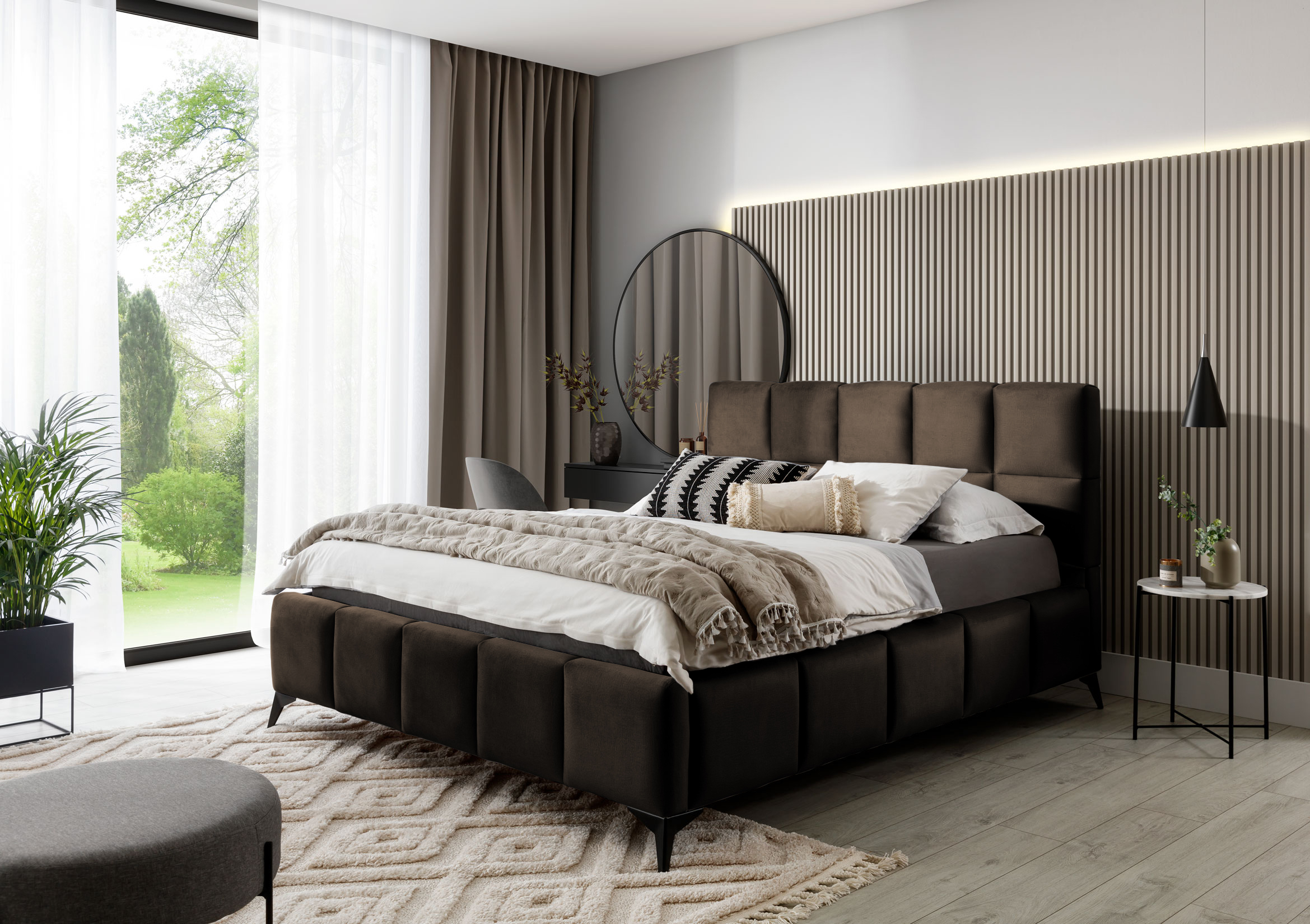 Čalouněná postel MIST 140 x 200 cm Provedení: Nube 22