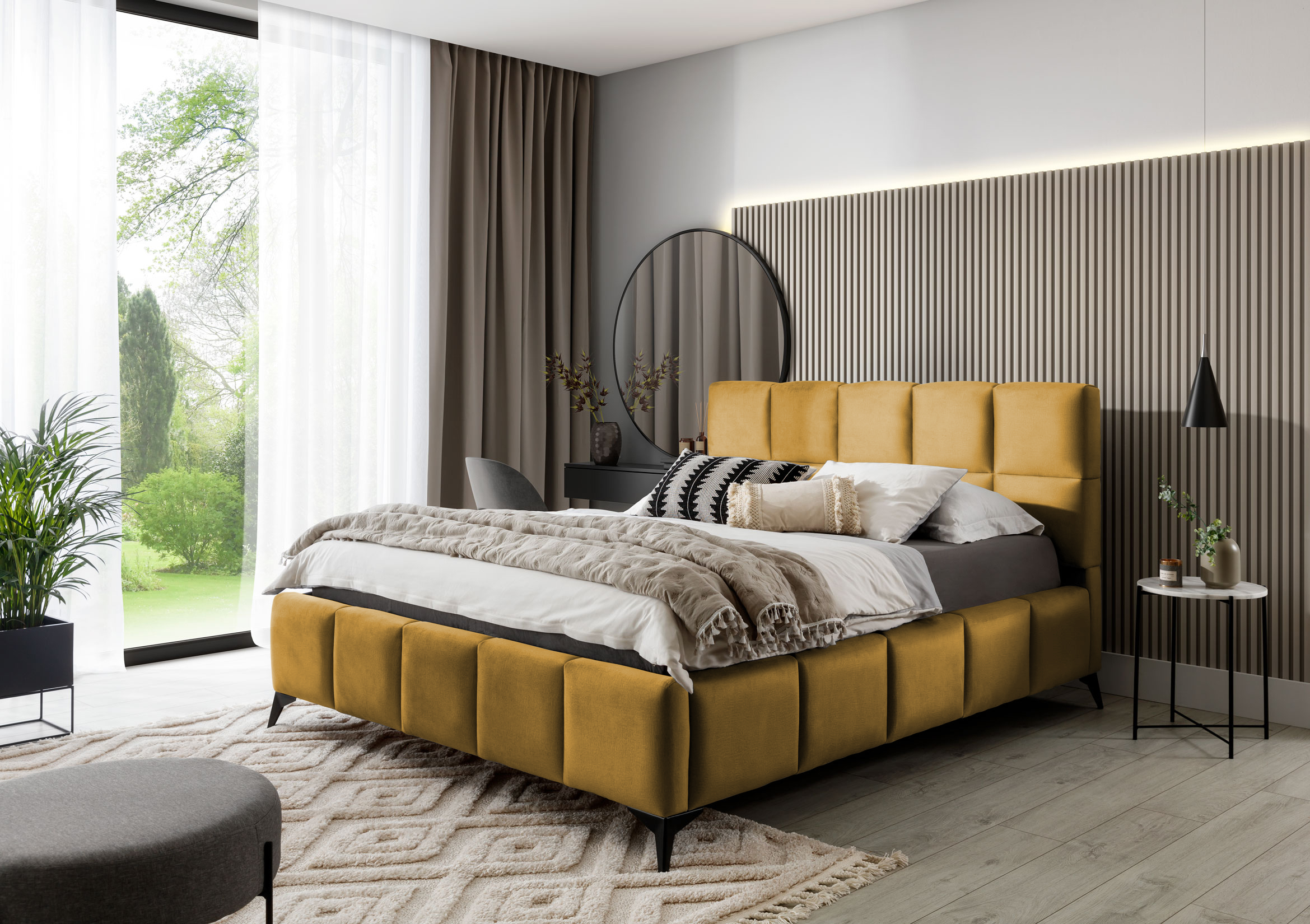 Čalouněná postel MIST 140 x 200 cm Provedení: Nube 45